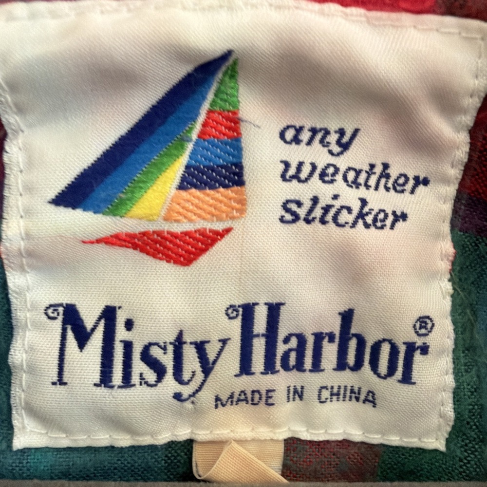 Misty Harbor Raincoat Medium PVC Vintage Jacket Flannel Lined Slicker GW996 - Picture 10 of 11